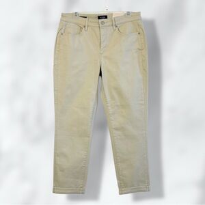 NWT NYDJ women's Margo Girlfriend Style Beige Jeans with Lift Technology / Sz 8
